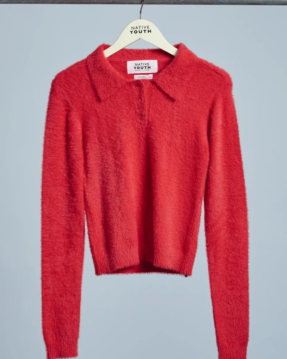 Native Youth Heidi Brushed Knit Long Sleeve Polo Top^ Tops