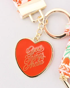 ban.do Lanyard Keychain - Pink Tile Floral^ Travel Accessories