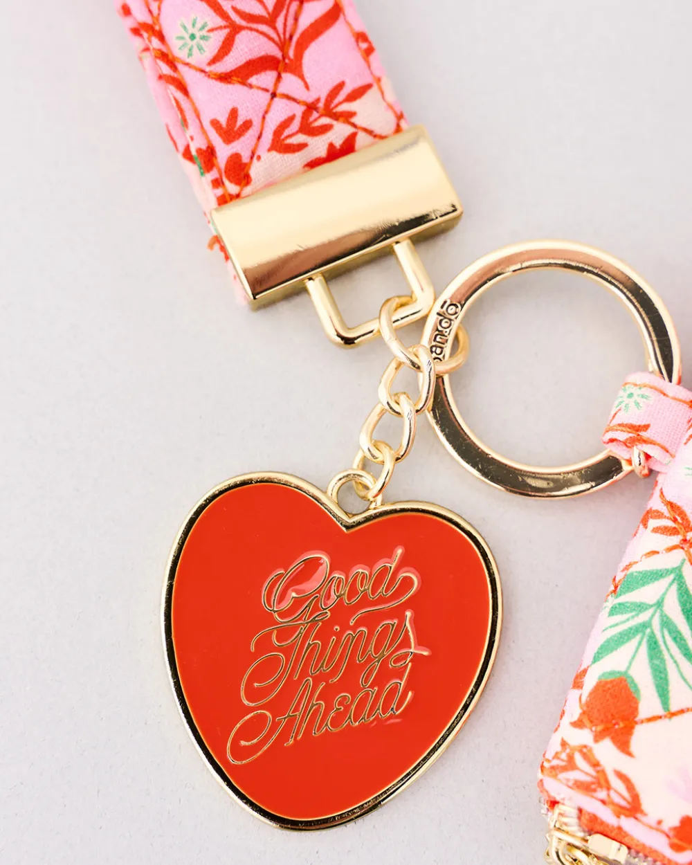 ban.do Lanyard Keychain - Pink Tile Floral^ Travel Accessories