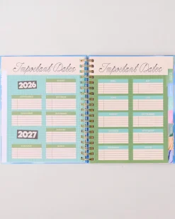 ban.do Large 17-Month Academic Planner - White Floral^ Planners + Calendars