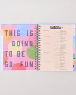ban.do Large 17-Month Academic Planner - White Floral^ Planners + Calendars