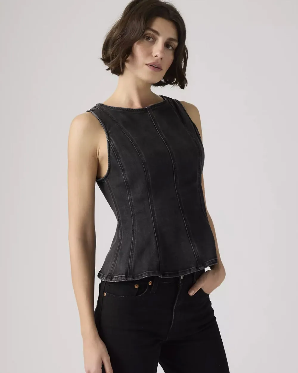 Levi's Leighton Peplum Top - NY Nights^ Tops