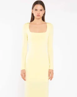 Glamorous Lemon Yellow Square Neck Maxi Dress^ Dresses + Jumpsuits