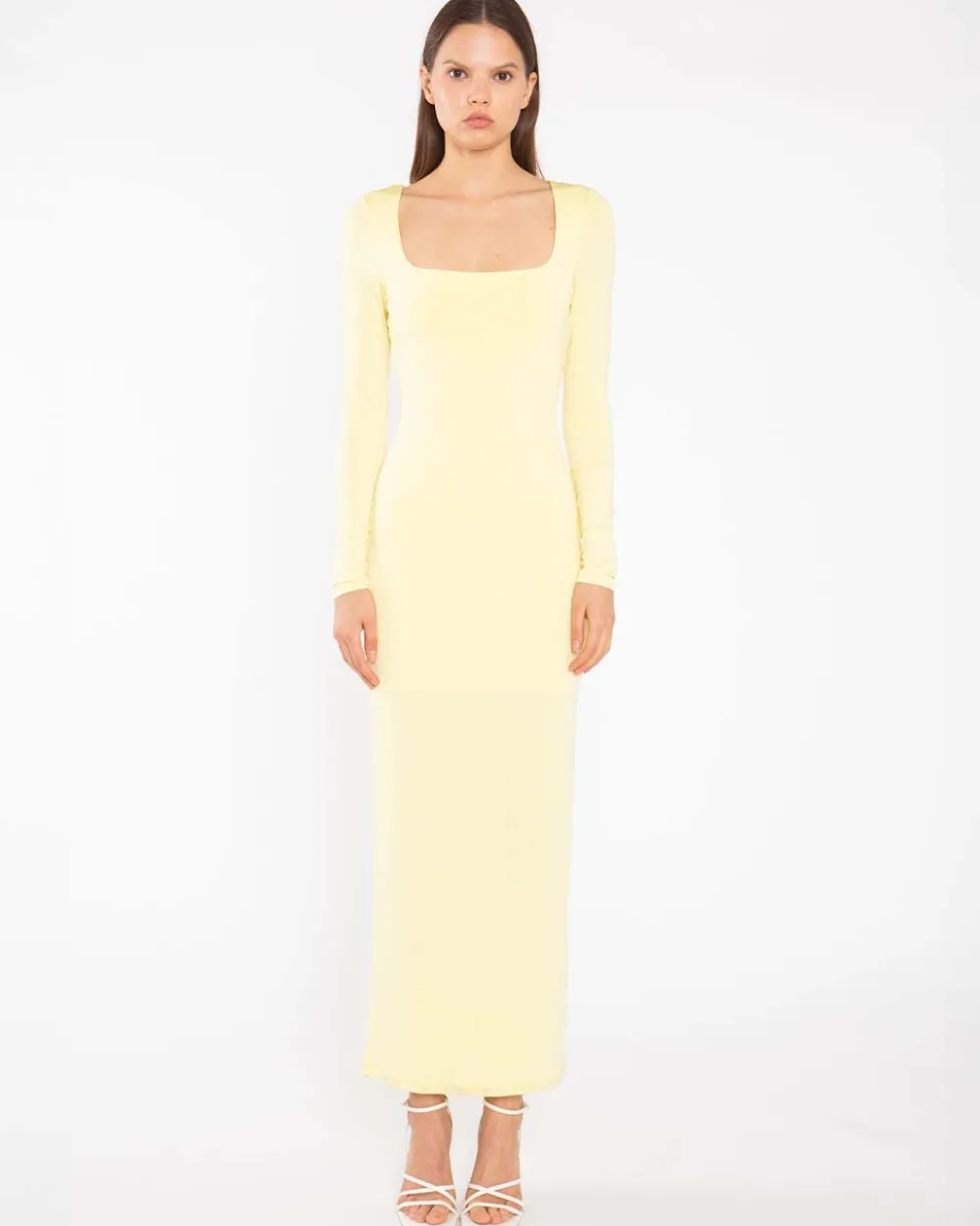Glamorous Lemon Yellow Square Neck Maxi Dress^ Dresses + Jumpsuits