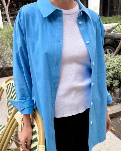 Le Bon Shoppe Light Weight Owen Shirt - Lake Blue^ Tops