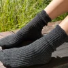 Le Bon Shoppe Linen Scallop Socks - Charcoal^ Socks + Slippers