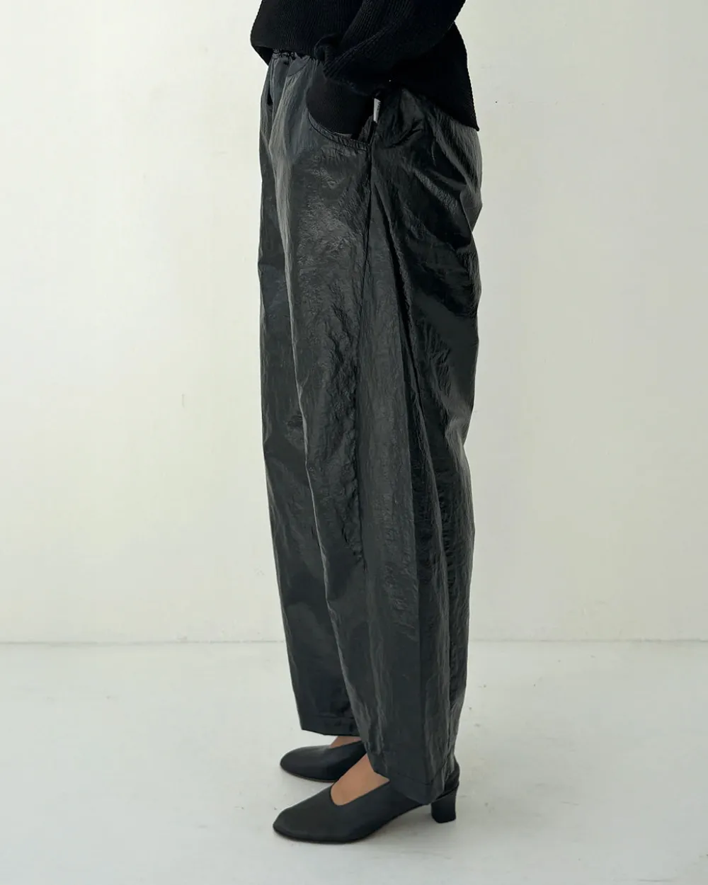 Le Bon Shoppe Liquid Nylon Arc Pants - Lacquer Black^ Bottoms