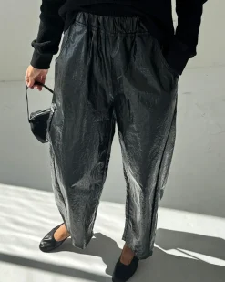 Le Bon Shoppe Liquid Nylon Arc Pants - Lacquer Black^ Bottoms