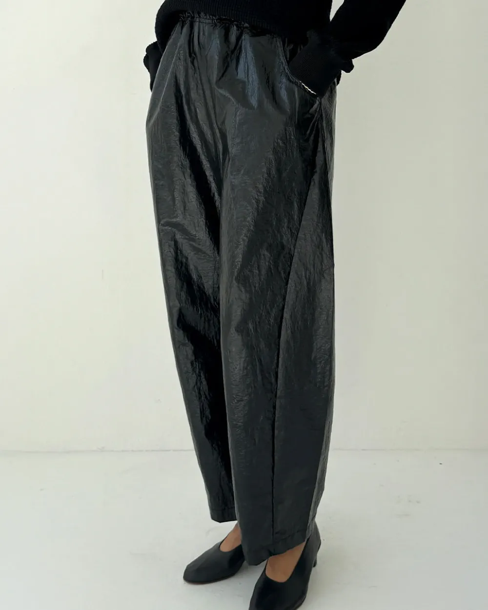 Le Bon Shoppe Liquid Nylon Arc Pants - Lacquer Black^ Bottoms