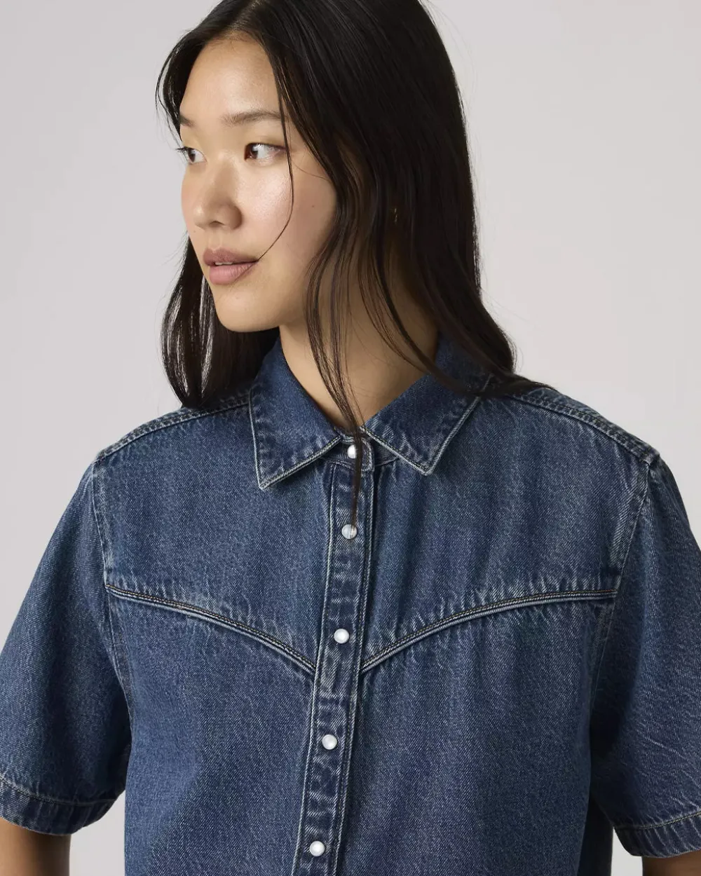 Levi's Logan Short Sleeve Denim Shirt - Tinted Times^ Tops