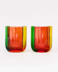 ban.do Low Ball Glass Set - Colorblock^ Kitchen + Bar