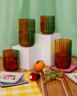 ban.do Low Ball Glass Set - Colorblock^ Kitchen + Bar