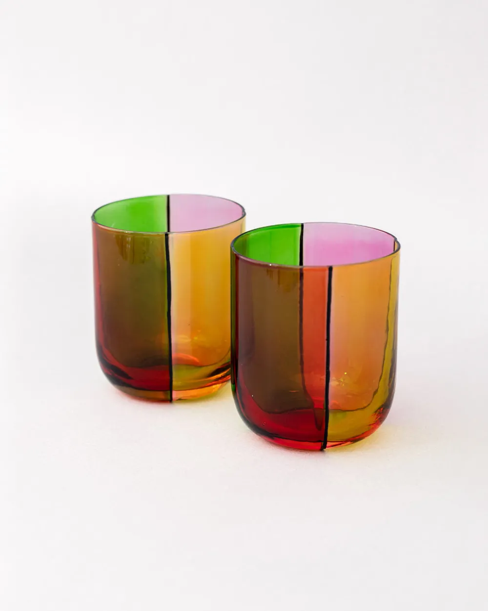 ban.do Low Ball Glass Set - Colorblock^ Kitchen + Bar