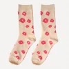 Jenny Pennywood Lucy Crew Socks - Hot Pink + Natural^ Socks + Slippers