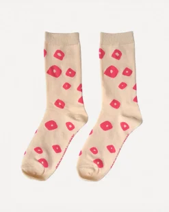 Jenny Pennywood Lucy Crew Socks - Hot Pink + Natural^ Socks + Slippers