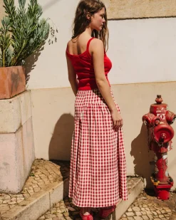 Lisa Says Gah Maeve Midi Skirt - Cherry^ Bottoms