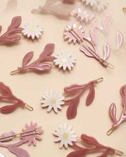 WINONA IRENE Marguerite Daisy Flower Barrette Set^ Hats + Hair