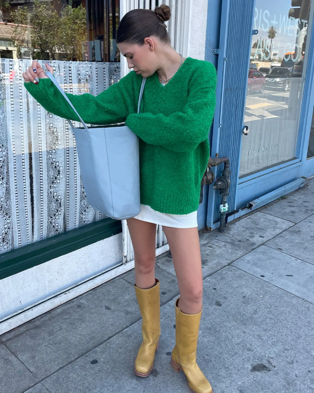 Lisa Says Gah Marion V-Neck Sweater - Kelly Green^ Tops