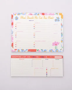 ban.do Meal Planner and Shopping List Set - Floral^ Planners + Calendars|Desk Accessories