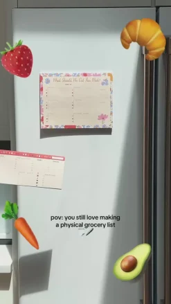ban.do Meal Planner and Shopping List Set - Floral^ Planners + Calendars|Desk Accessories