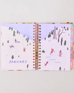 ban.do Medium 17-Month Academic Planner - Pink Tile Floral^ Planners + Calendars