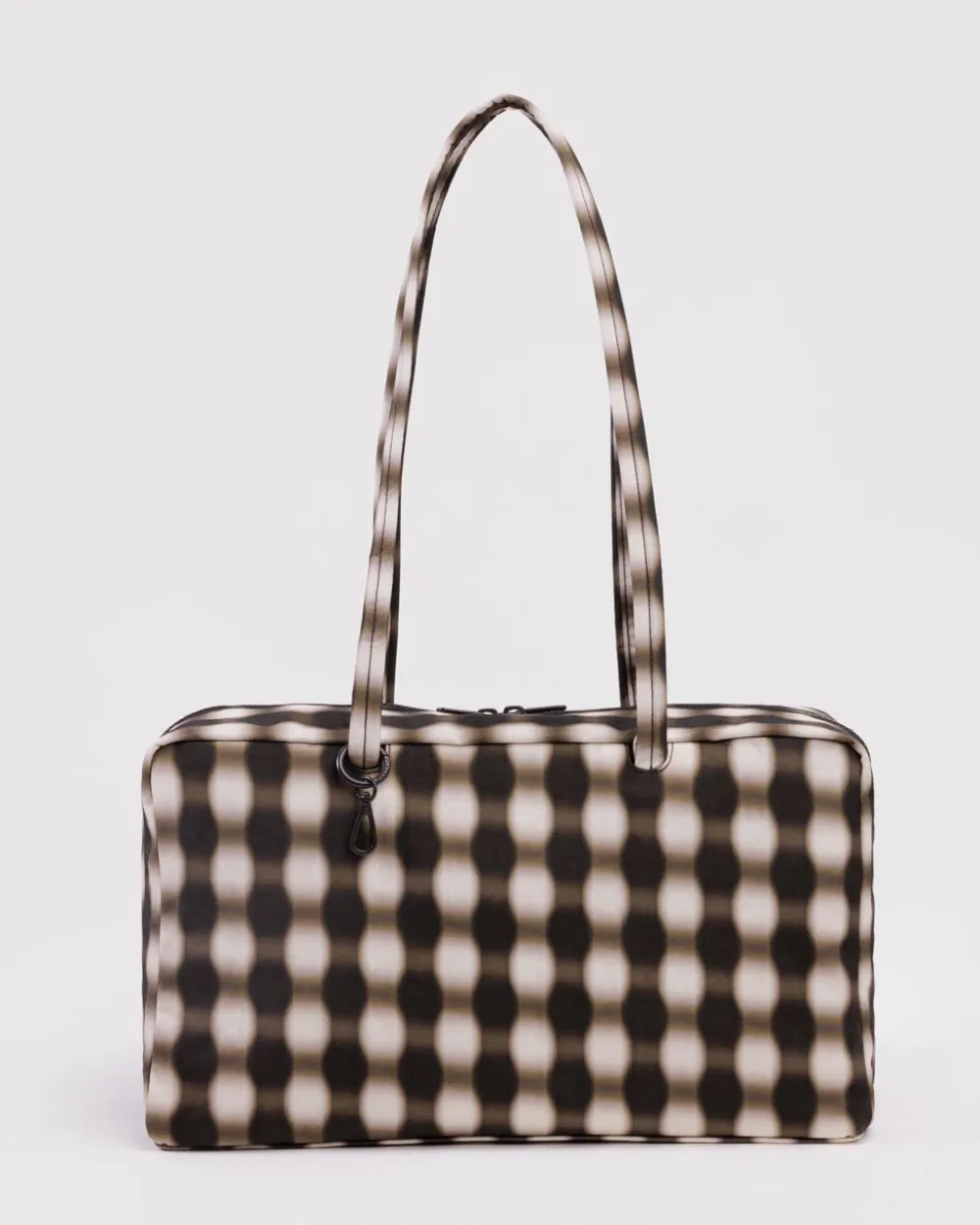 Baggu Medium Nylon Bowler Bag - Blurred Gingham Brown^ Bags