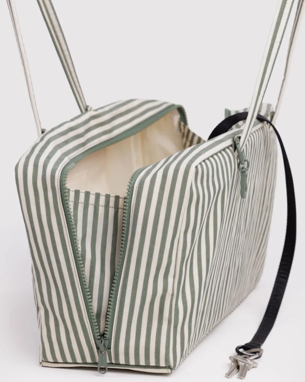 Baggu Medium Nylon Bowler Bag - Sage Stripe^ Bags