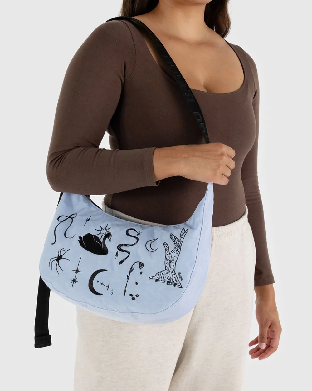 Baggu Medium Nylon Crescent Bag - Embroidered Ballet Icons^ Bags