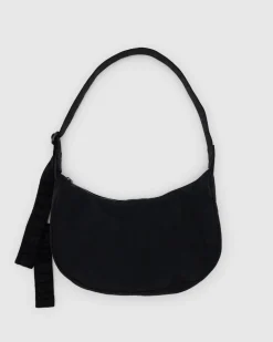 Baggu Medium Nylon Crescent Bag w/ Key Leash - Black^ Bags