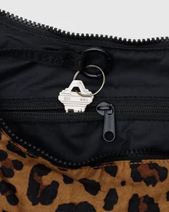 Baggu Medium Nylon Crescent Bag w/ Key Leash - Leopard^ Bags