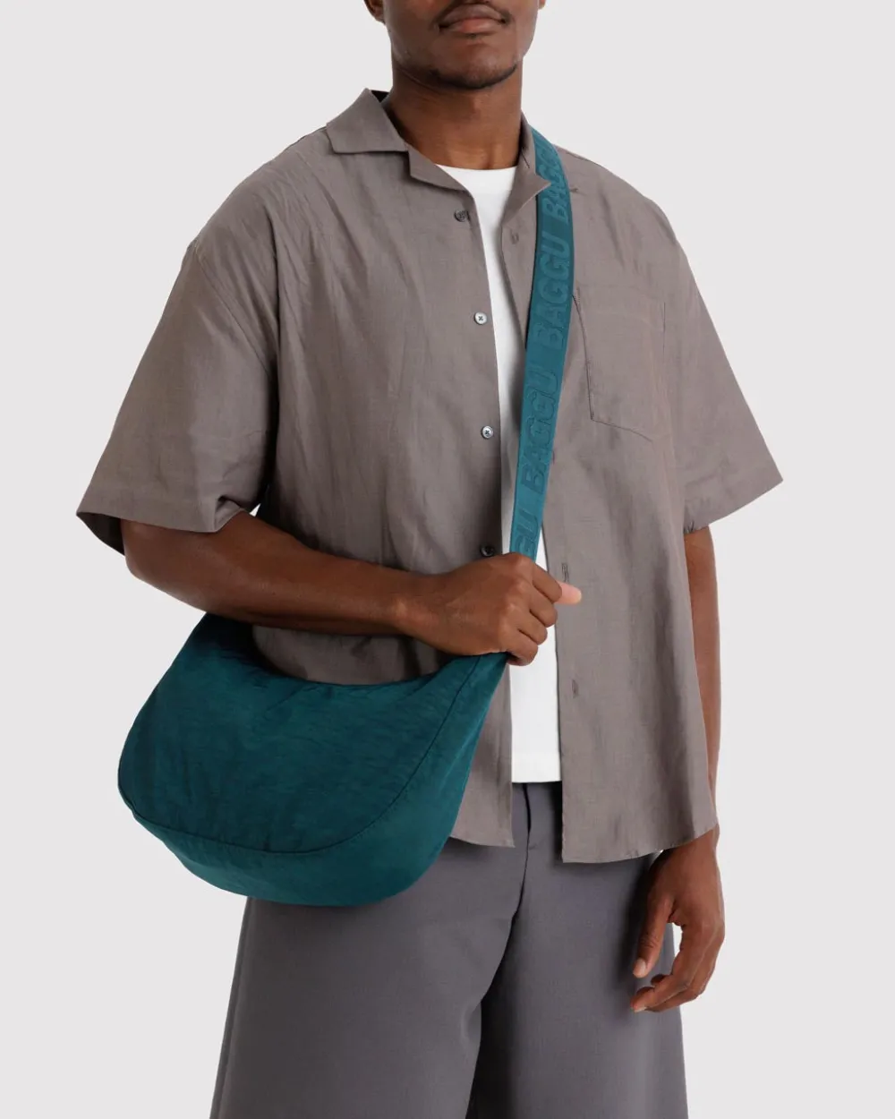 Baggu Medium Nylon Crescent Bag w/ Key Leash - Deep Sea^ Bags