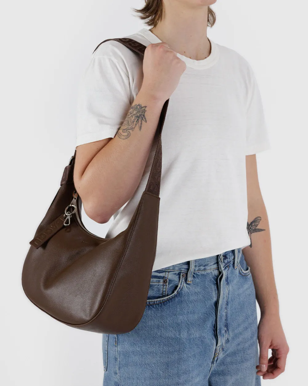 Baggu Medium Recycled Leather Crescent Bag - Brown^ Bags