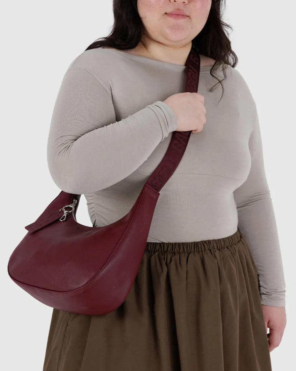 Baggu Medium Recycled Leather Crescent Bag - Mahogany^ Bags