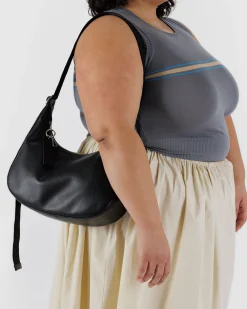 Baggu Medium Recycled Leather Crescent Bag - Black^ Bags