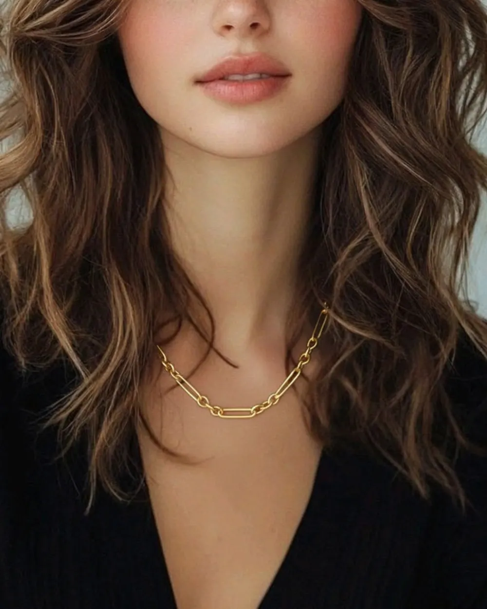 HoopLa Style Mixed Link Paperclip Necklace^ Jewelry