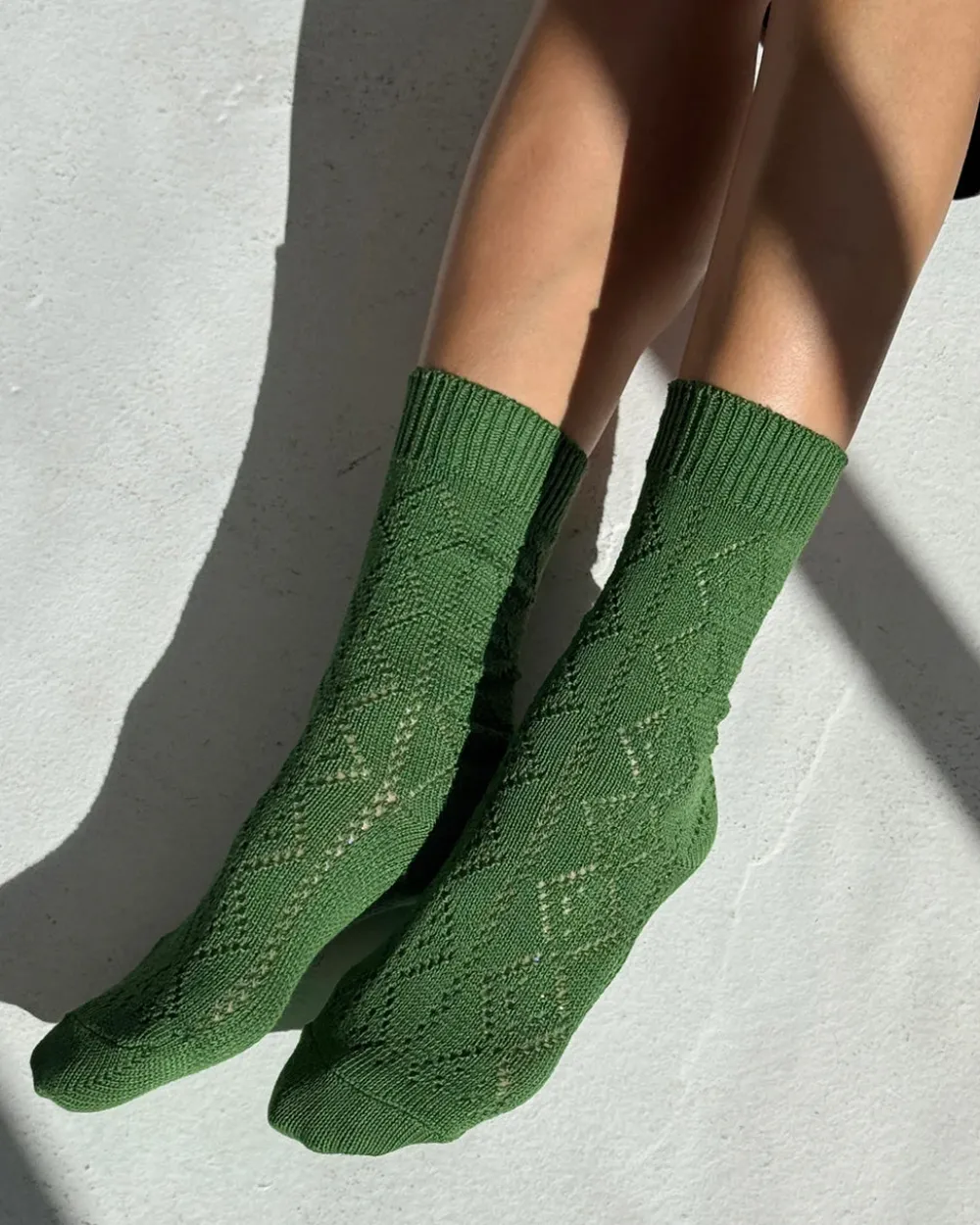 Le Bon Shoppe Modal Eyelet Socks - Palm Green^ Socks + Slippers