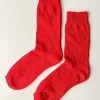 Le Bon Shoppe Modal Eyelet Socks - Poppy Red^ Socks + Slippers