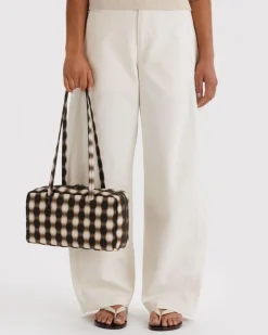 Baggu Nylon Bowler Bag - Blurred Gingham Brown^ Bags