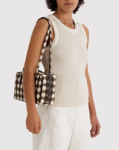 Baggu Nylon Bowler Bag - Blurred Gingham Brown^ Bags