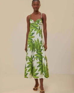 Farm Rio Off-White Palm Fan Midi Dress^ Dresses + Jumpsuits