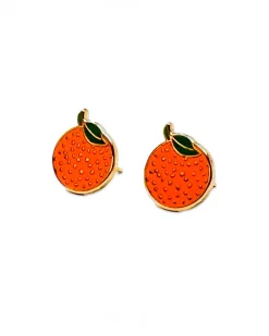 Jenny Lemons Orange Enamel Earrings^ Jewelry