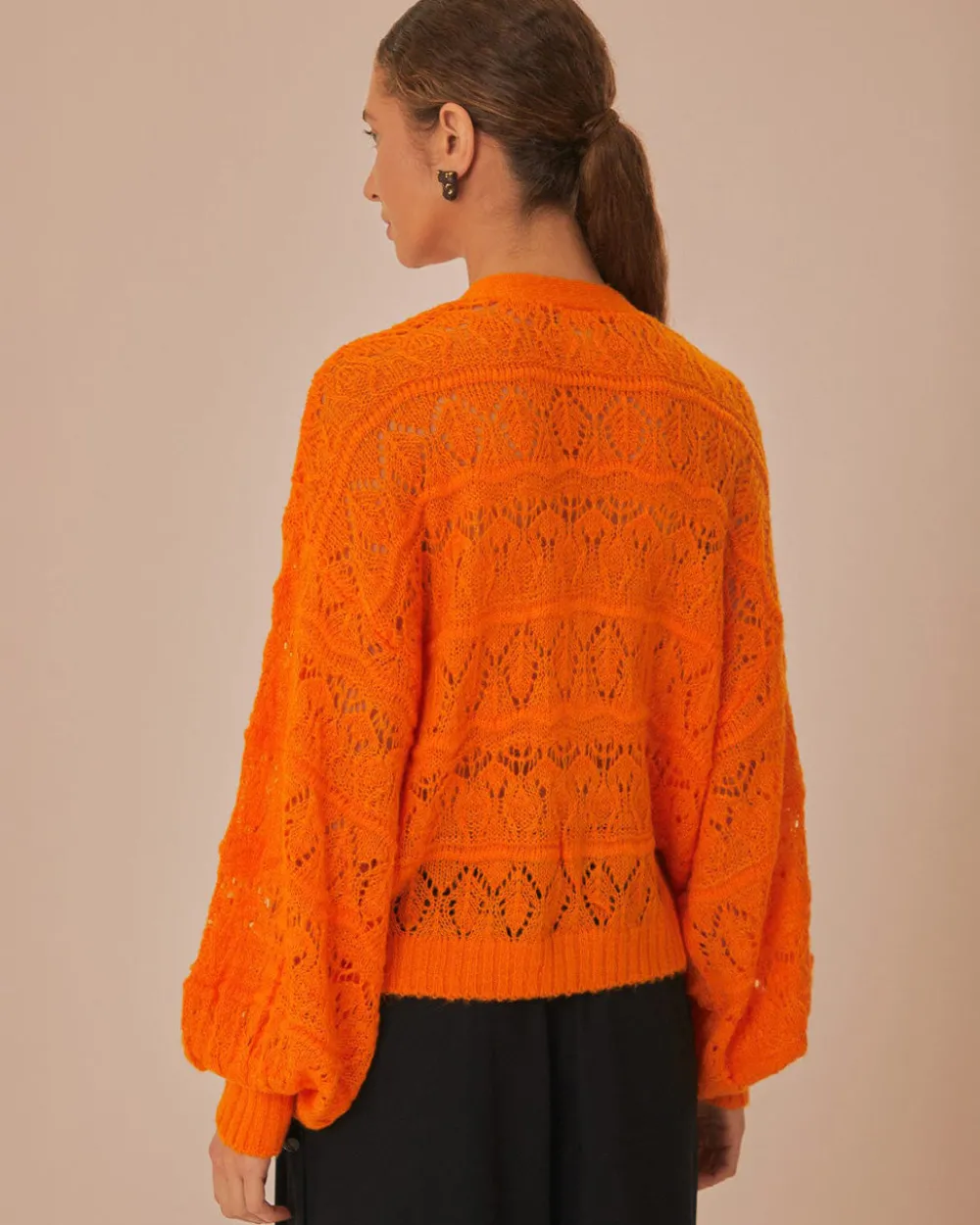 Farm Rio Orange Textured Knit Cardigan^ Sweaters