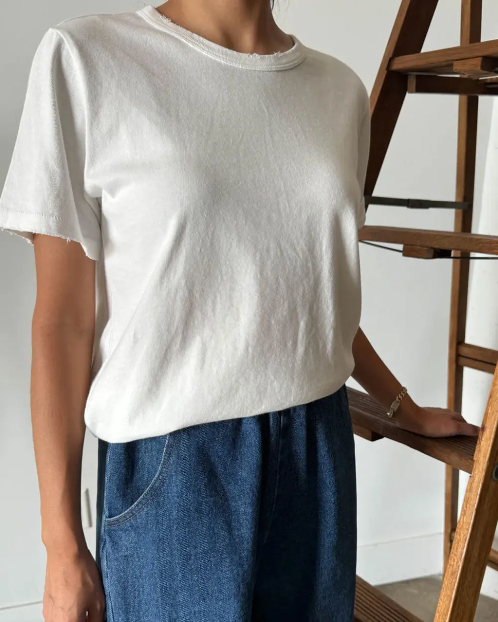 Le Bon Shoppe Organic Cotton Vintage Boy Tee - White^ Tees + Sweatshirts