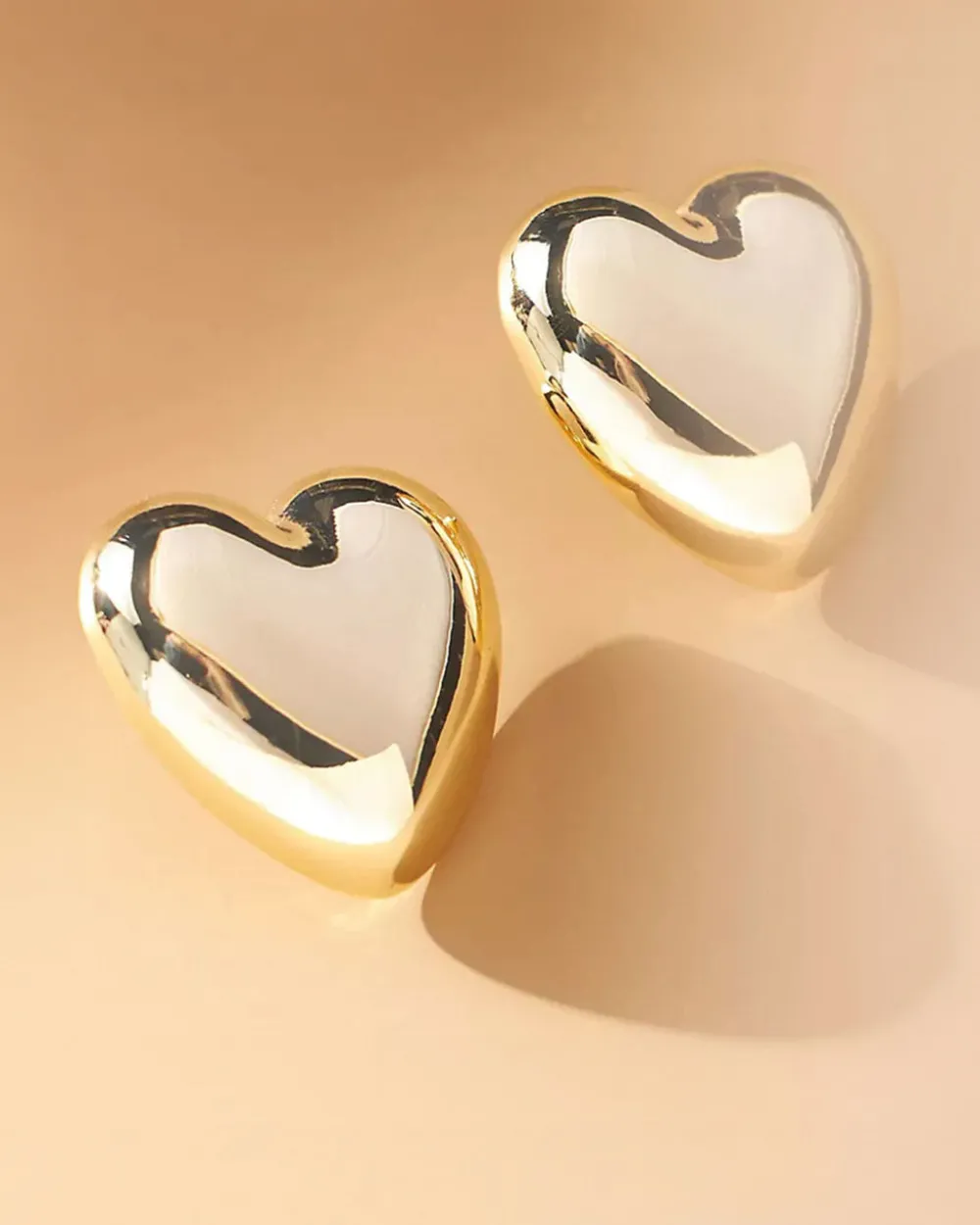 HoopLa Style Oversized Gold Puffy Heart Earrings^ Jewelry