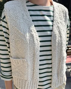Le Bon Shoppe Papa Cotton Vest - Naturel^ Tops