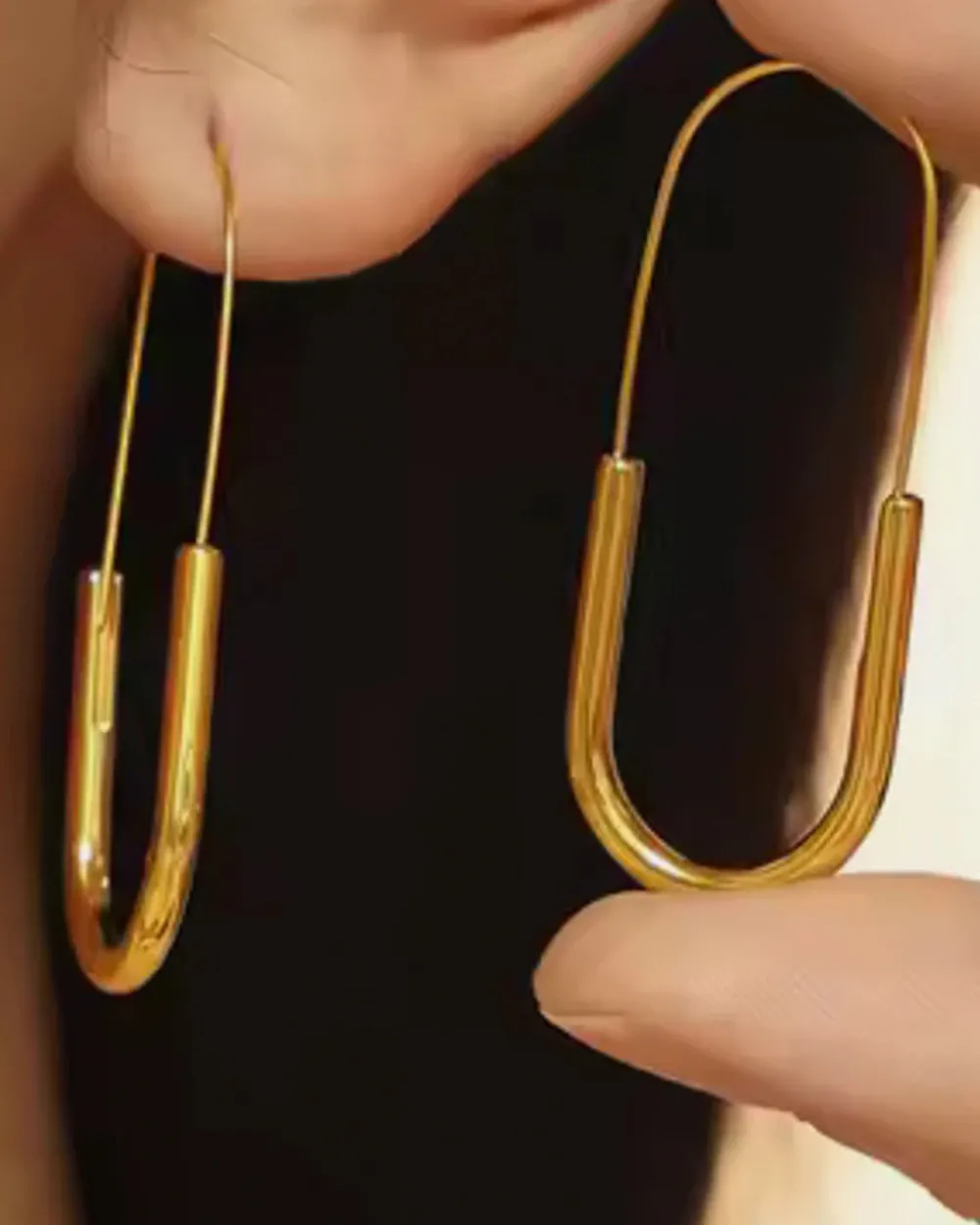 HoopLa Style Paperclip Hoop Earrings - Gold^ Jewelry