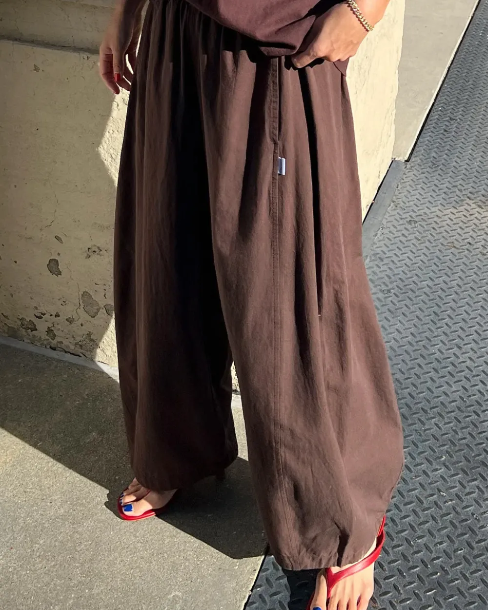 Le Bon Shoppe Parachute Pants - Dark Brown^ Bottoms