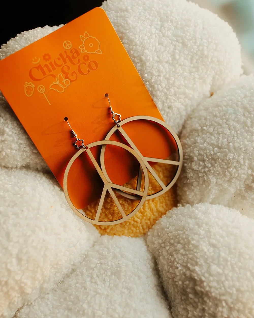 Chicka & Co Peace Sign Wood Earrings^ Jewelry