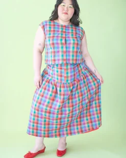 Lisa Says Gah Penny Skirt - Colorburst Plaid^ Bottoms
