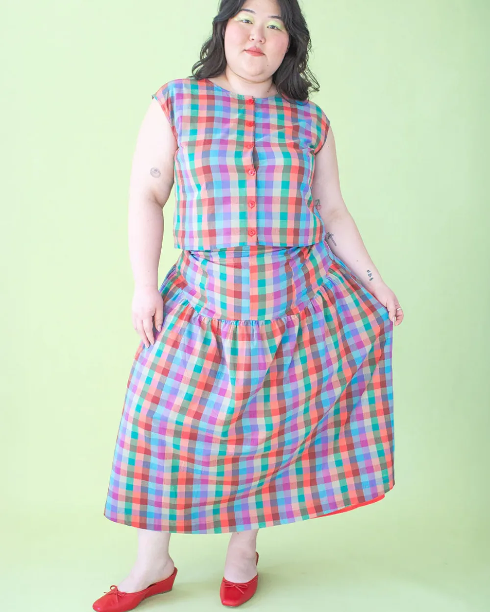 Lisa Says Gah Penny Skirt - Colorburst Plaid^ Bottoms